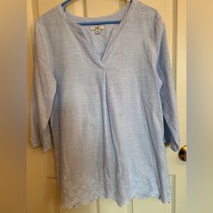 Croft & Barrow Blue/Cream Blouse